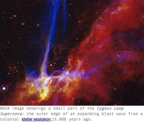 NASA image, Cygnus Loop, Supernova Stellar Explosion, 15,000 years ago