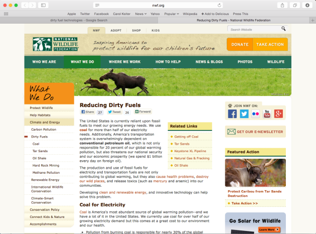 National Wildlife Federation What We Do Get out of Dirty Energy