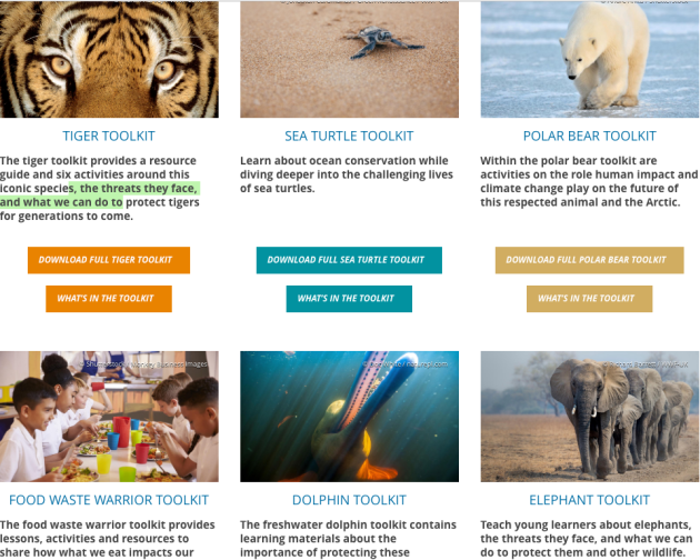 World Wildlife Fund Teachers Resource Guides ToolKits