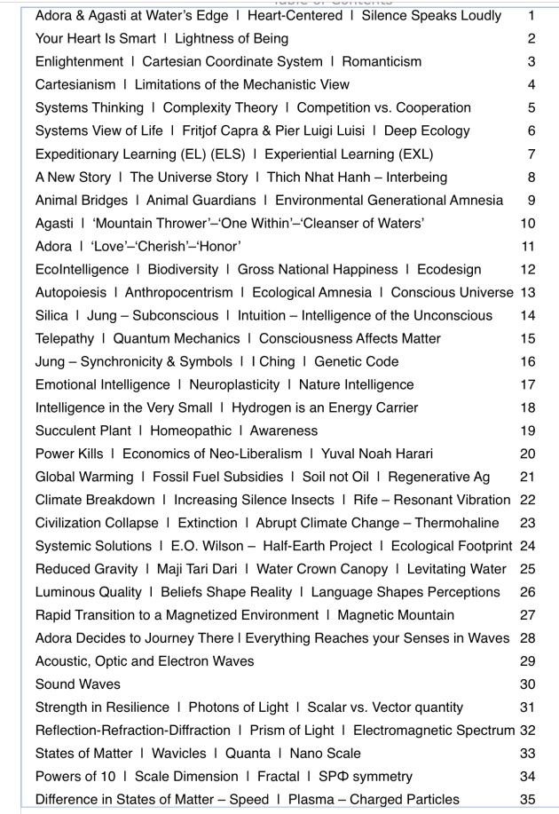 2020 Version, TOC, Table of Contents, Carol Keiter, Young Adult educational ebook, A Seahorse Tale, A Spin on the Matter of Motion